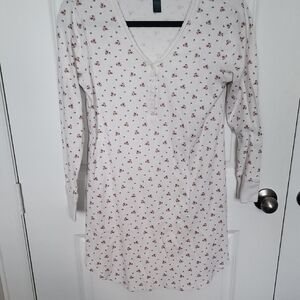 Ralph Lauren Cream Long Sleeve V-Neck Pajama Shirt